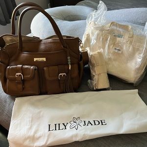Lilly Jade Elizabeth Diaper bag. Leather